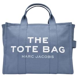 Marc Jacobs-Small Traveler Tote Bag in Blue Shadow Cotton-Blue