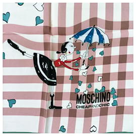 Moschino Cheap And Chic-Lenço de seda Moschino Olive Oyl, Moschino Cheap and Chic-Rosa,Multicor