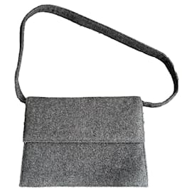 Dolce & Gabbana-Wool shoulder bag-Grey