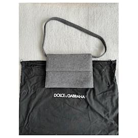 Dolce & Gabbana-Bolsa de ombro de lã-Cinza