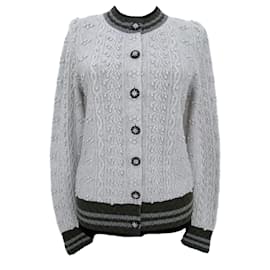 Chanel-5K$ CC Edelweiss Buttons Cashmere Jacket-Grey