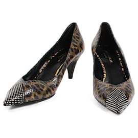 Saint Laurent-Zapatos de tacón-Estampado de leopardo