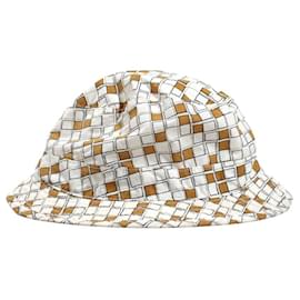 Hermès-Chapeaux, bonnets-Blanc,Moutarde