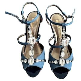 Buffalo London-Sapatos de salto alto com strass Buffalo London-Azul escuro