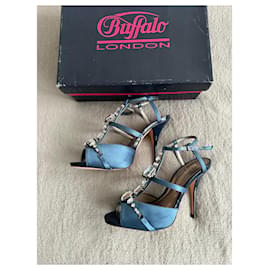 Buffalo London-Sapatos de salto alto com strass Buffalo London-Azul escuro