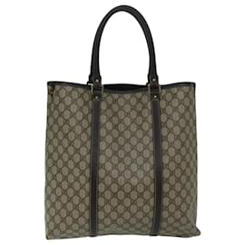 Gucci-GUCCI GG Supreme Tote Bag PVC Beige 223668 Auth bs12886-Beige