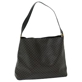 Céline-CELINE Macadam Canvas Shoulder Bag PVC Black Auth 67628-Black