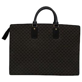 Céline-CELINE Macadam Canvas Tote Bag PVC Leather Black Auth 68685-Black