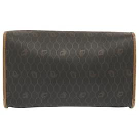 Christian Dior-Christian Dior Honeycomb Canvas Chain Shoulder Bag PVC Black Auth yk11202-Black