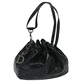 Christian Dior-Christian Dior Canage Shoulder Bag patent Black Auth bs12459-Black