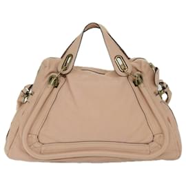 Chloé-Chloe Paraty Hand Bag Leather 2way Pink Auth bs12541-Pink