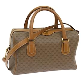 Gucci-GUCCI Mini-Boston-Tasche aus PVC mit Mikro-GG Supreme 2Weg Beige 002 115 0165 Auth ki4270-Beige