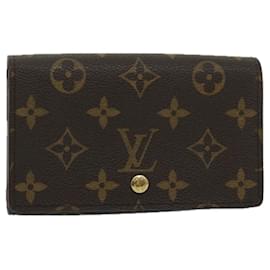 Louis Vuitton-Carteira LOUIS VUITTON Monogram Porte Monnaie Zip Longa M61727 LV Auth bs12646-Monograma