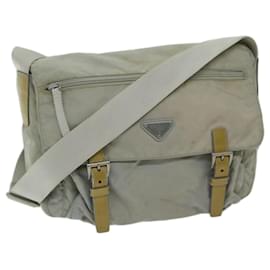 Prada-PRADA Shoulder Bag Nylon Gray Auth 68807-Grey