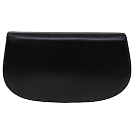 Gucci-GUCCI Interlocking Clutch Bag Leather Black Auth yk11284-Black
