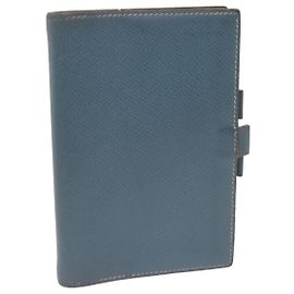 Hermès Agenda HERMES GM Day Planner Funda Cuero Azul Auth am5960 Azul