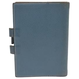 Hermès-HERMES Agenda GM Day Planner Cover Cuir Bleu Auth am5960-Bleu