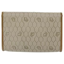 Christian Dior-Christian Dior Honeycomb Canvas Chain Shoulder Bag PVC Beige Auth am5929-Beige