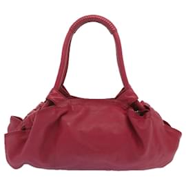 Loewe-LOEWE Nappa Alley Shoulder Bag Leather Pink Auth yk11188-Pink