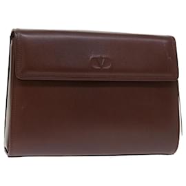 Valentino-VALENTINO Clutch Bag Leather Brown Auth ar11516-Brown
