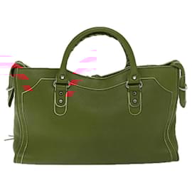 Balenciaga-BALENCIAGA City Hand Bag Leather 2way Red 115748 Auth bs12559-Red