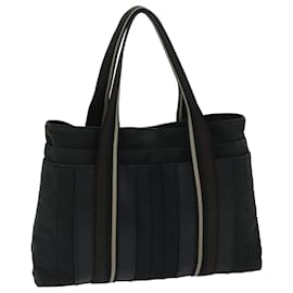 Hermès-HERMES Toroca Horizontal MM Tote Bag Toile Noir Auth hk1118-Noir