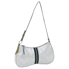 Prada-PRADA Shoulder Bag Leather Silver Auth bs12581-Silvery