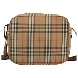 Autre Marque-Burberrys Nova Check Shoulder Bag Canvas Beige Auth bs12602-Beige