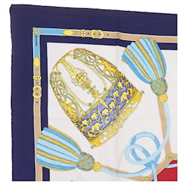 Hermès-HERMES CARRE 90 LES MUSEROLLES Cachecol Seda Azul Marinho Autor11546-Azul marinho