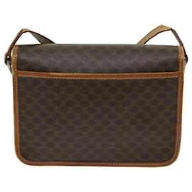Céline-CELINE Macadam Canvas Shoulder Bag PVC Leather Brown Auth bs12922-Brown