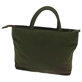 Prada-PRADA Hand Bag Nylon Khaki Auth 68783-Khaki