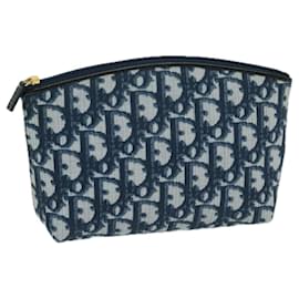 Christian Dior-Christian Dior Trotter Canvas Pouch PVC Navy Auth ac2825-Navy blue