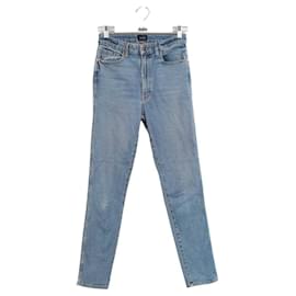 Khaite-Jeans justos de algodão-Azul