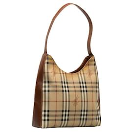 Burberry-sac porté épaule à carreaux Haymarket-Marron