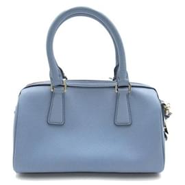 Prada-Saffiano Mini Boston Bag-Blue