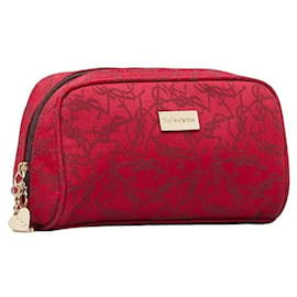 Yves Saint Laurent-Monogram Printed Canvas Pouch-Red