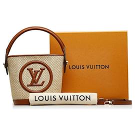 Louis Vuitton-Kleiner Eimer aus Raffiabast-Braun