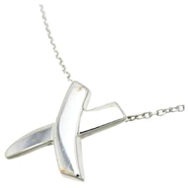 Tiffany & Co-Silver Paloma Picasso Kiss Necklace-Silvery