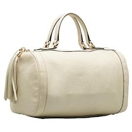 Gucci-Soho Leather Boston Bag-White