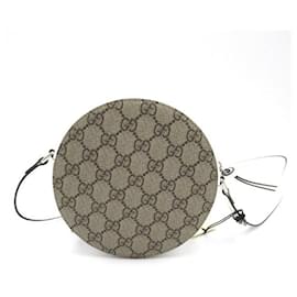 Gucci-GG Supreme Apple Ophidia Round Crossbody Bag-Brown