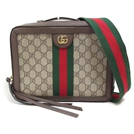 Gucci-GG Supreme Ophidia Top Handle Bag-Brown