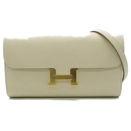 Hermès-Epsom Constance Long To Go Wallet-White