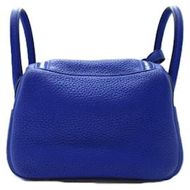 Hermès-Clémence Mini Lindy 20-Bleu