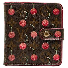 Louis Vuitton-Kompakte, zweifach faltbare Brieftasche mit Monogramm „Cherry“-Braun