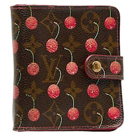 Louis Vuitton-Portefeuille compact à deux volets Monogram Cherry-Marron