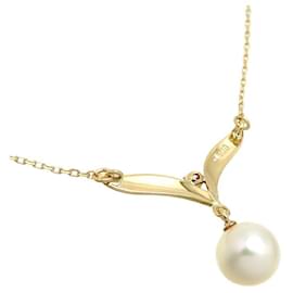 Mikimoto-18K Pearl Diamond Necklace-White