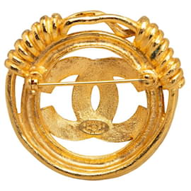 Chanel-CC-Federdrahtbrosche-Golden