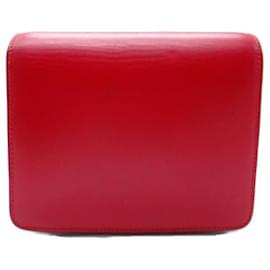 Céline-Bolso de hombro tipo caja clásico pequeño de piel-Roja