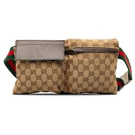 Gucci-GG Canvas Belt Bag-Brown