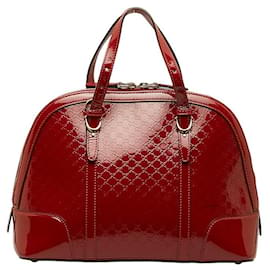 Gucci-Microguccissima Patent Leather Nice Top Handle Bag-Red